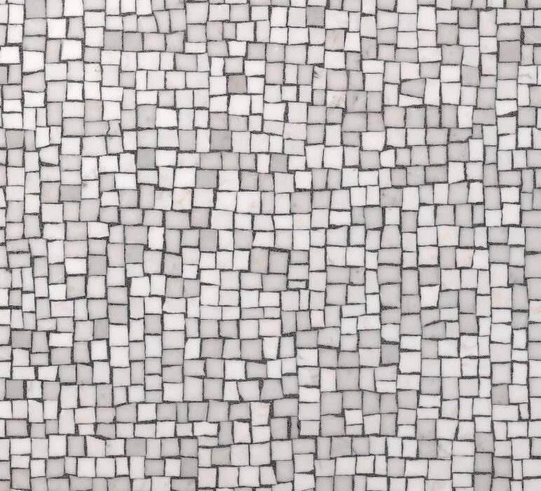 mosaics are crafted with marble and stone chips of 0.5-2 
cm (hand-cut) and cast in tiles for easier 
installation.